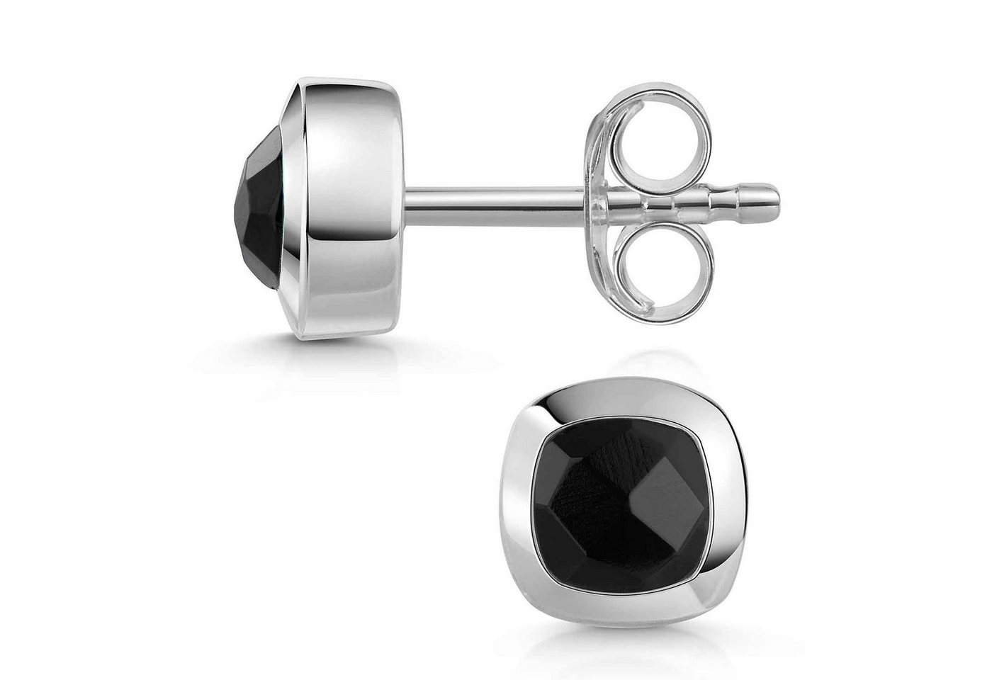 Materia Paar Ohrstecker Edelstein Onyx schwarz facettiert quadratisch SO-340, 925 Sterling Silber Materia Paar Ohrstecker Edelstein Onyx schwarz facettiert quadratisch SO-340, 925 Sterling Silber von Materia