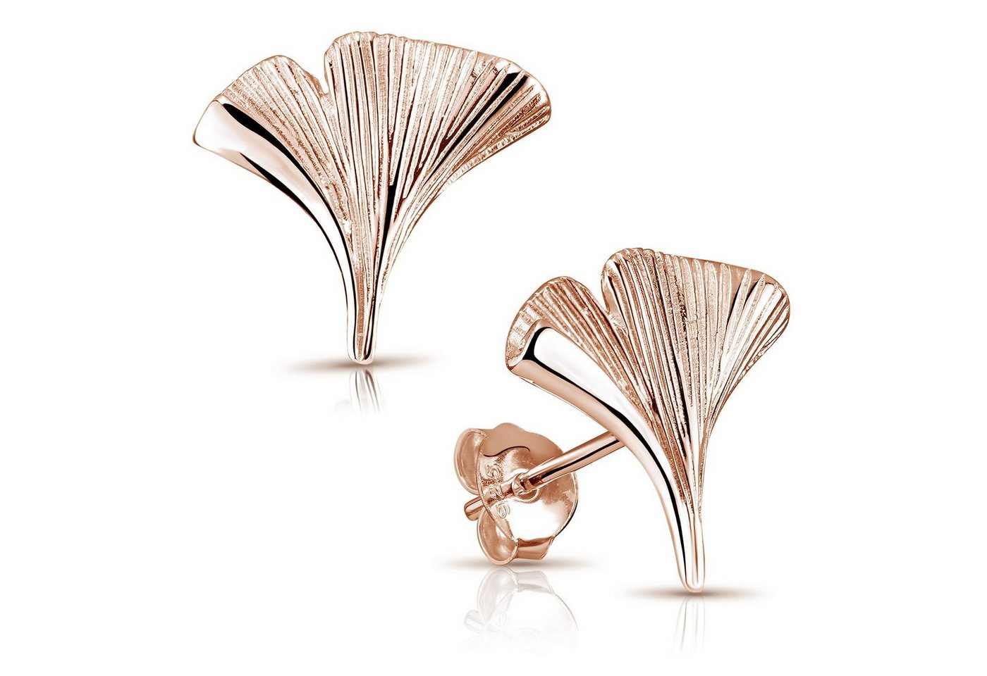 Materia Paar Ohrstecker Rosegold Ginkgo / Ginkgoblatt SO-392, 925 Sterlingsilber, vergoldet Materia Paar Ohrstecker Rosegold Ginkgo / Ginkgoblatt SO-392, 925 Sterlingsilber, vergoldet von Materia