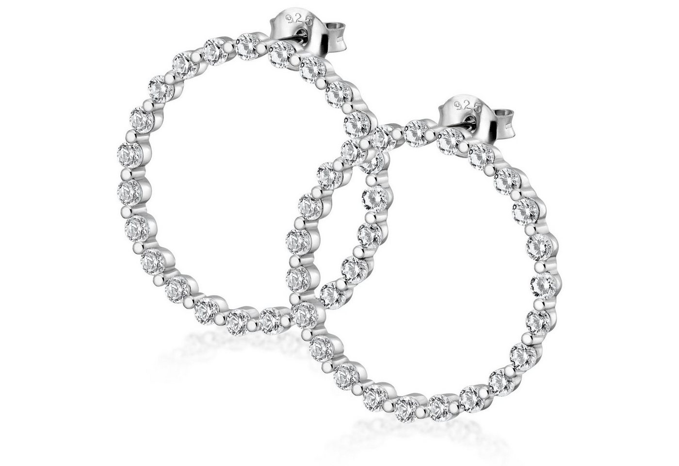 Materia Paar Ohrstecker Ohrringe Damen Kreis Zirkonia SO-409, 925 Sterling Silber, rhodiniert Materia Paar Ohrstecker Ohrringe Damen Kreis Zirkonia SO-409, 925 Sterling Silber, rhodiniert von Materia