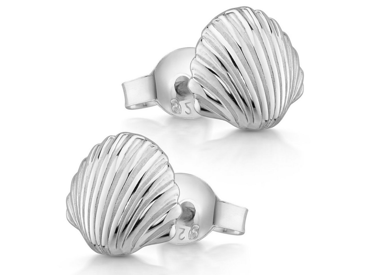 Materia Paar Ohrstecker Ohrringe Silber Muschel / Herzmuschel SO-415, aus 925 Sterling Silber von Materia
