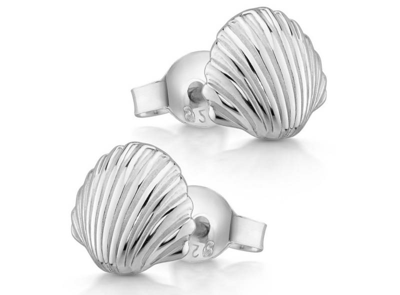 Materia Paar Ohrstecker Ohrringe Silber Muschel / Herzmuschel SO-415, aus 925 Sterling Silber von Materia