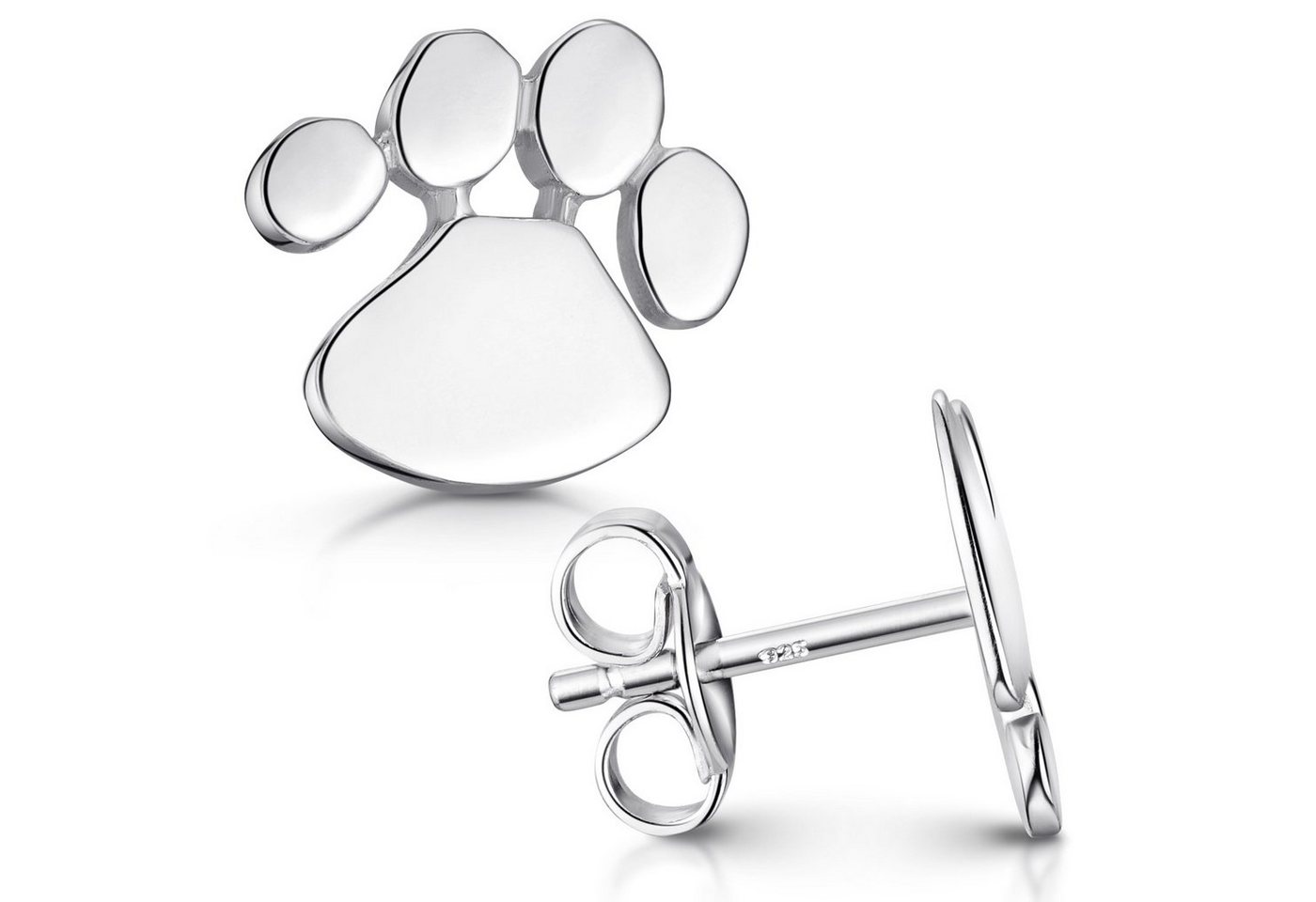 Materia Paar Ohrstecker Pfote / Hundepfote Silber Hochglanz SO-178, 925 Sterling Silber, rhodiniert Materia Paar Ohrstecker Pfote / Hundepfote Silber Hochglanz SO-178, 925 Sterling Silber, rhodiniert von Materia