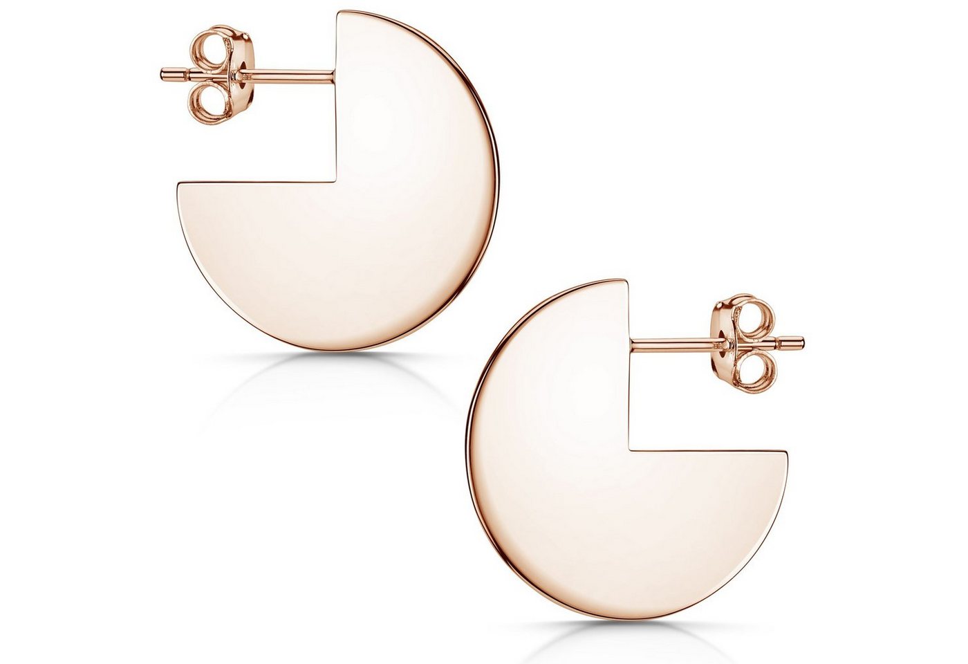 Materia Paar Ohrstecker Rund Rosegold flach Ø20mm SO-454, Sterlingsilber, vergoldet Materia Paar Ohrstecker Rund Rosegold flach Ø20mm SO-454, Sterlingsilber, vergoldet von Materia
