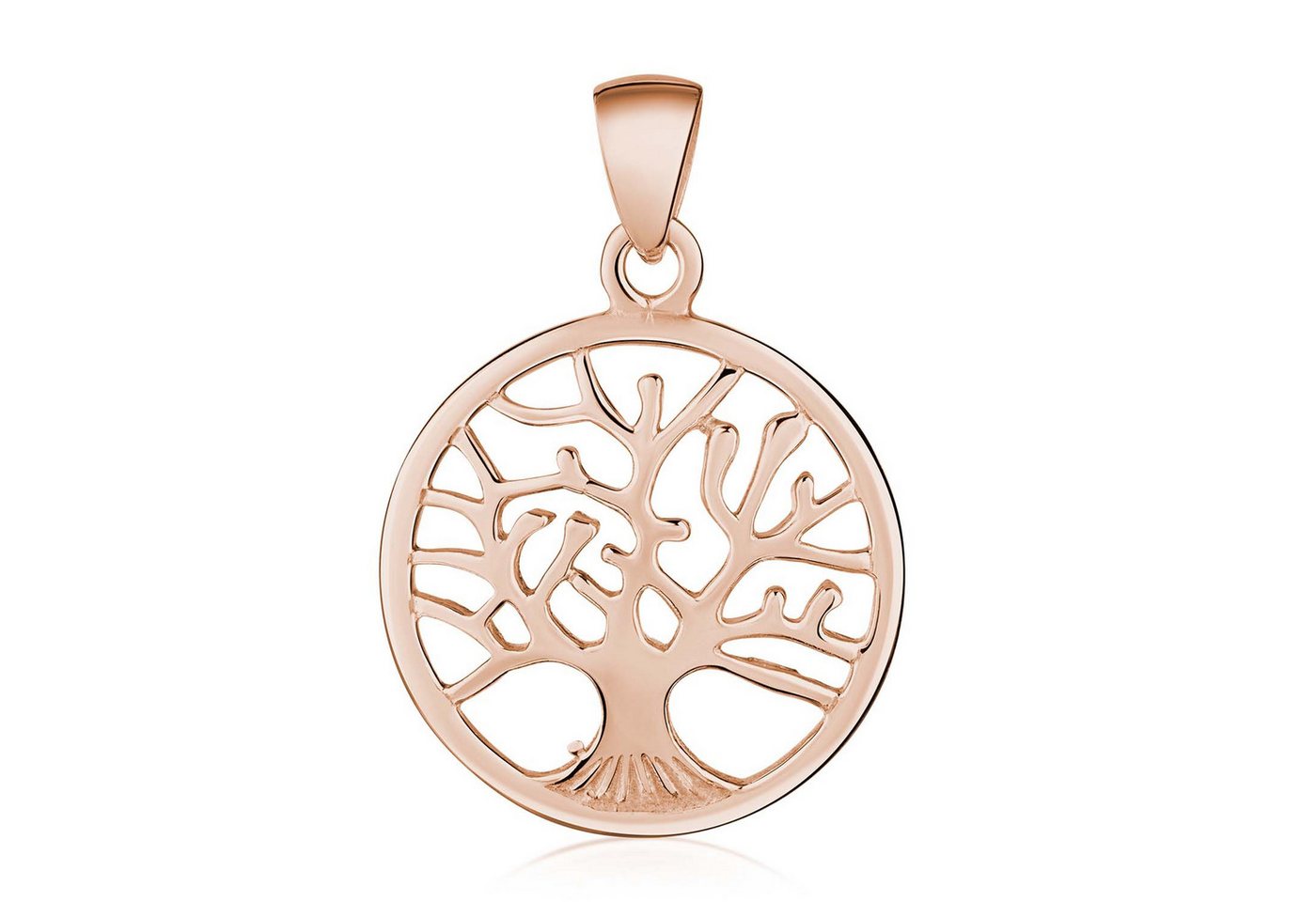 Materia Runder Anhänger Damen Anhänger Baum des Lebens Ø22mm, 925 Sterling Silber, Rosé vergoldet von Materia