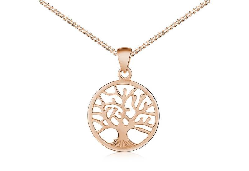 Materia Runder Anhänger Damen Kettenanhänger Baum des Lebens Ø22mm, 925 Sterling Silber, vergoldet von Materia