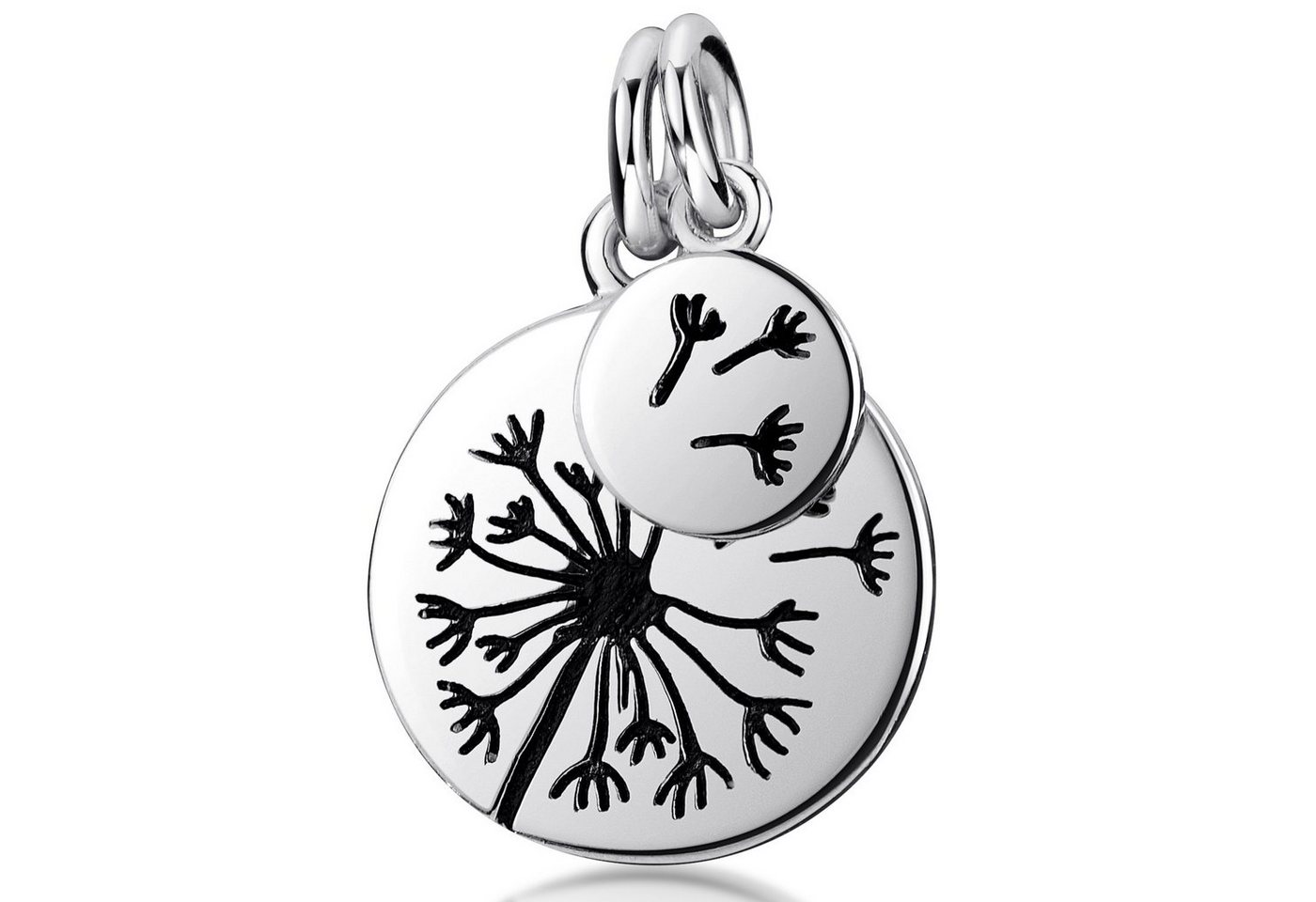 Materia Runder Anhänger Silber Pusteblume 2-teilig rund KA-287, 925 Sterling Silber von Materia