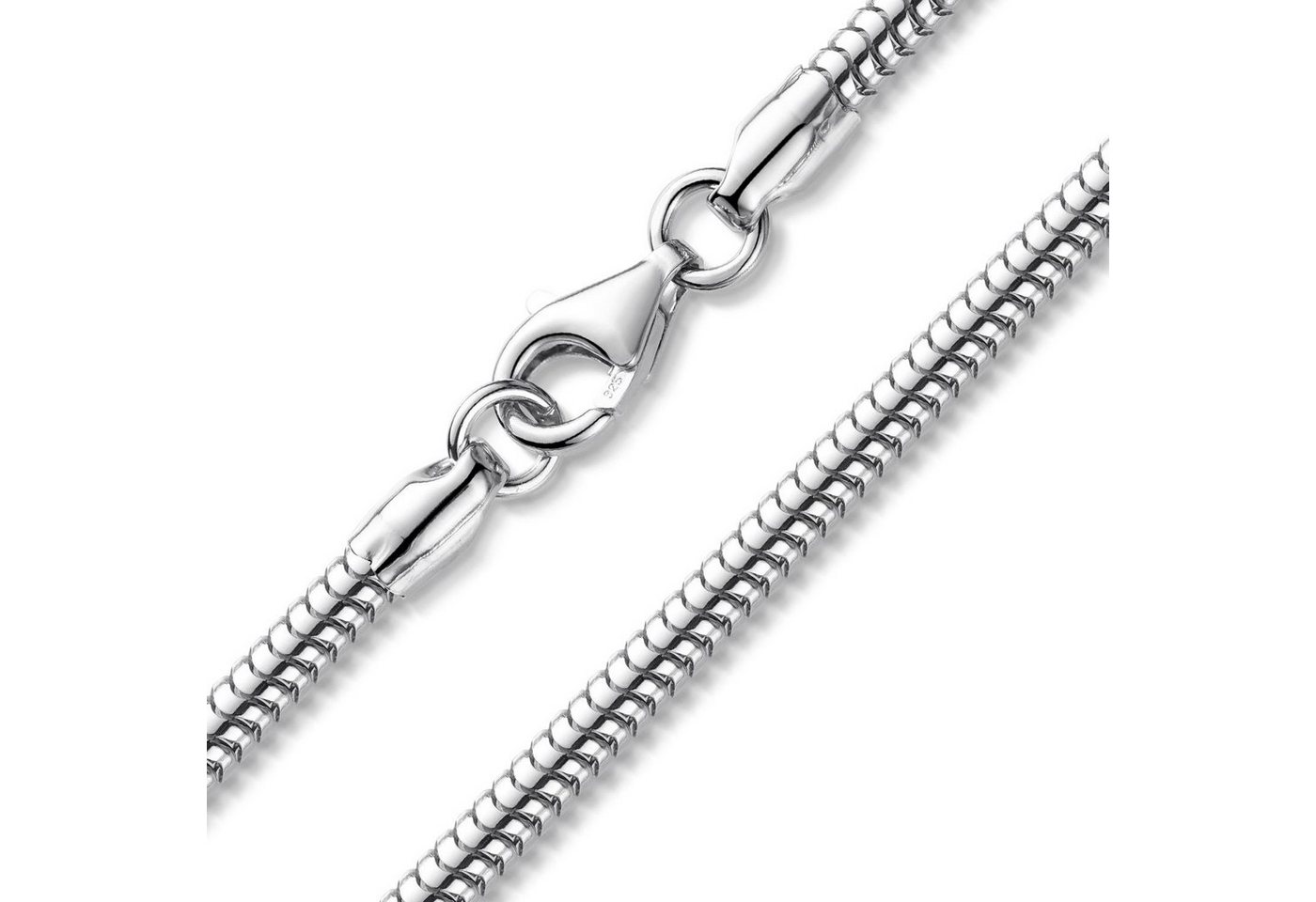 Materia Schlangenkette Damen Halskette 3mm K132, 925 Sterling Silber, Hochglanz von Materia