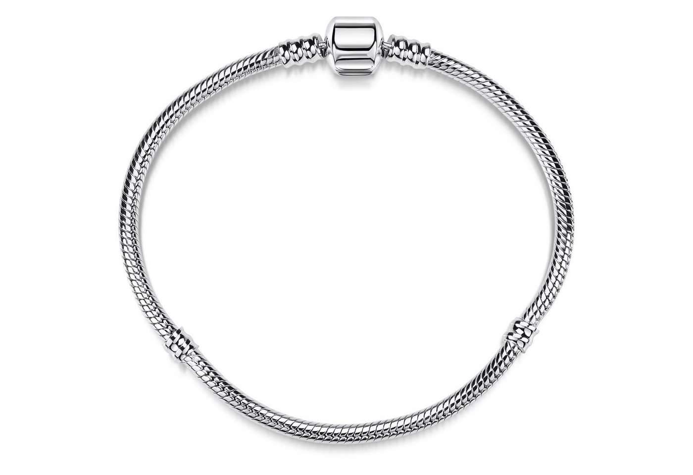 Materia Silberarmband Damen Beads Armband mit Gewindebrücken 3mm SA-8, 925 Sterling Silber von Materia