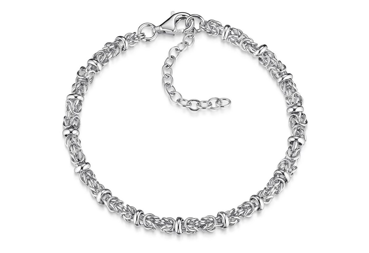 Materia Silberarmband Damen Herren Silber Königskette Ø5mm massiv SA-29, 925 Sterling Silber, rhodiniert von Materia
