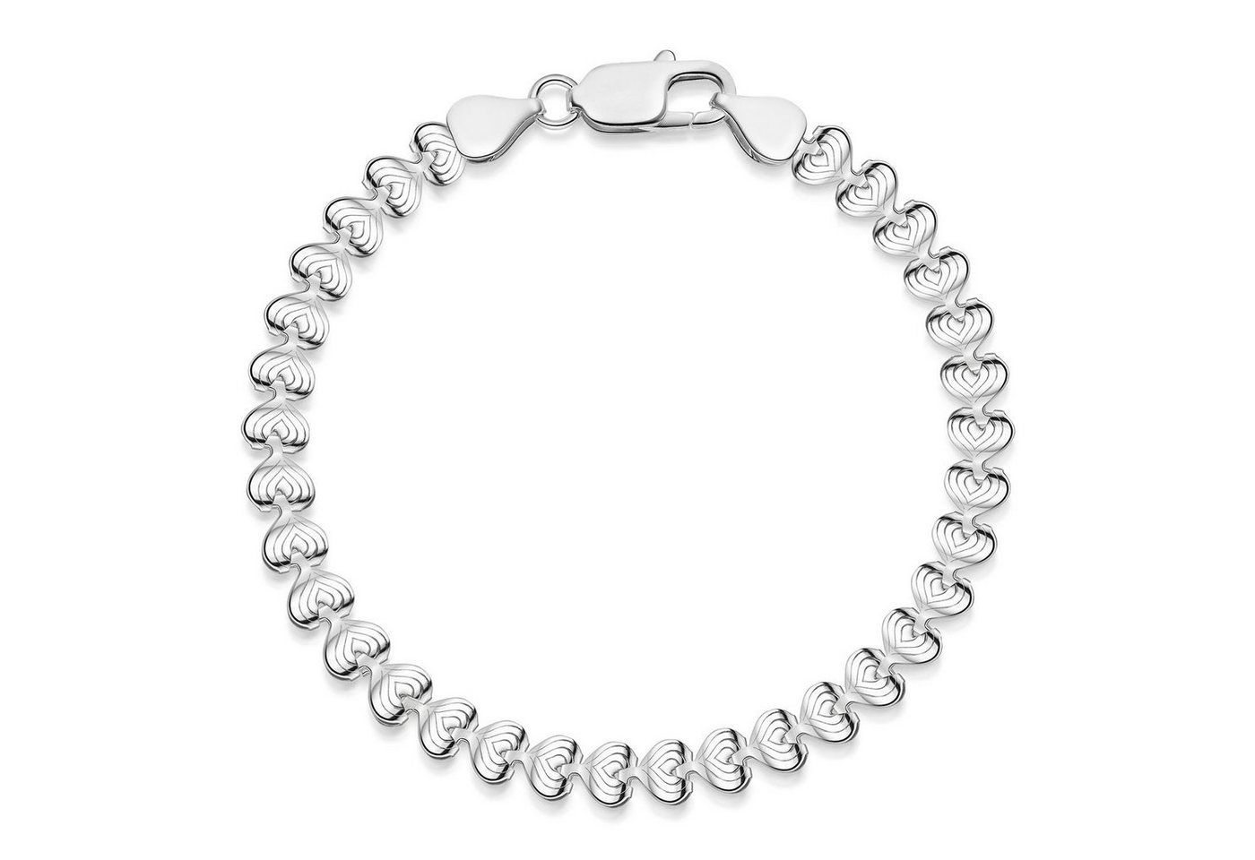 Materia Silberarmband Damen Herzarmband Liebe 5mm 17-21cm SA-73, 925 Sterling Silber Materia Silberarmband Damen Herzarmband Liebe 5mm 17-21cm SA-73, 925 Sterling Silber von Materia