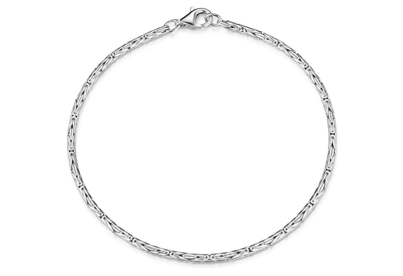 Materia Silberarmband Damen Königsarmband rund 2,5mm SA-31, 925 Sterling Silber, rhodiniert von Materia