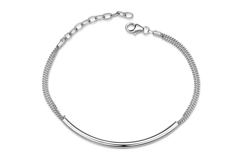 Materia Silberarmband Damen Silber Panzerarmband 16-19cm SA-131, 925 Sterling Silber von Materia