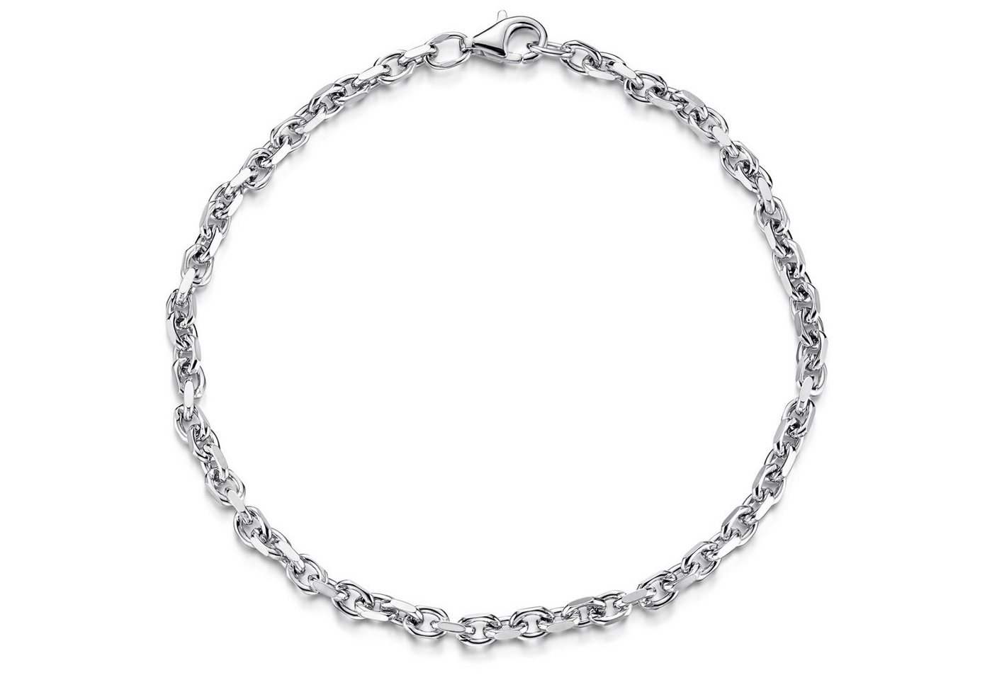 Materia Silberarmband Herren Ankerkette massiv 2,9mm SA-140, 925 Sterling Silber, rhodiniert von Materia