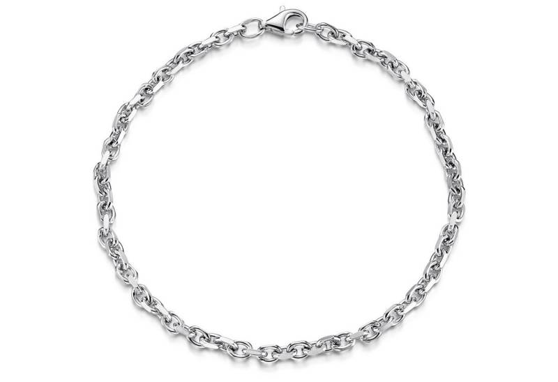 Materia Silberarmband Herren Ankerkette massiv 2,9mm SA-140, 925 Sterling Silber, rhodiniert von Materia