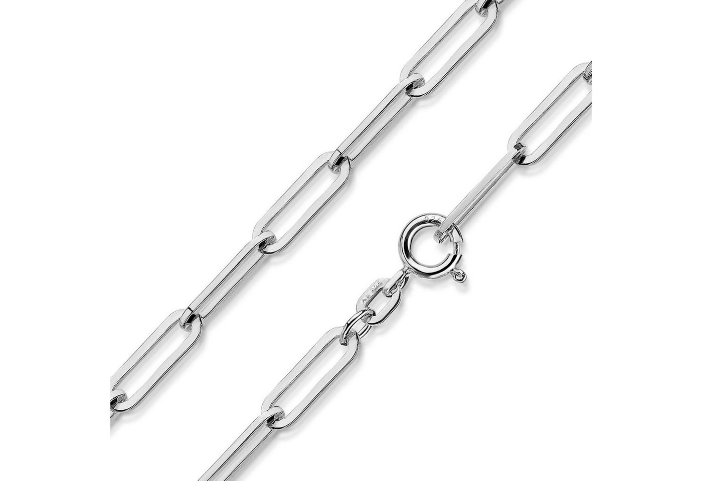 Materia Silberkette Damen Silber Ankerkette weit Chain-Design 3mm K138, 925 Sterling Silber von Materia