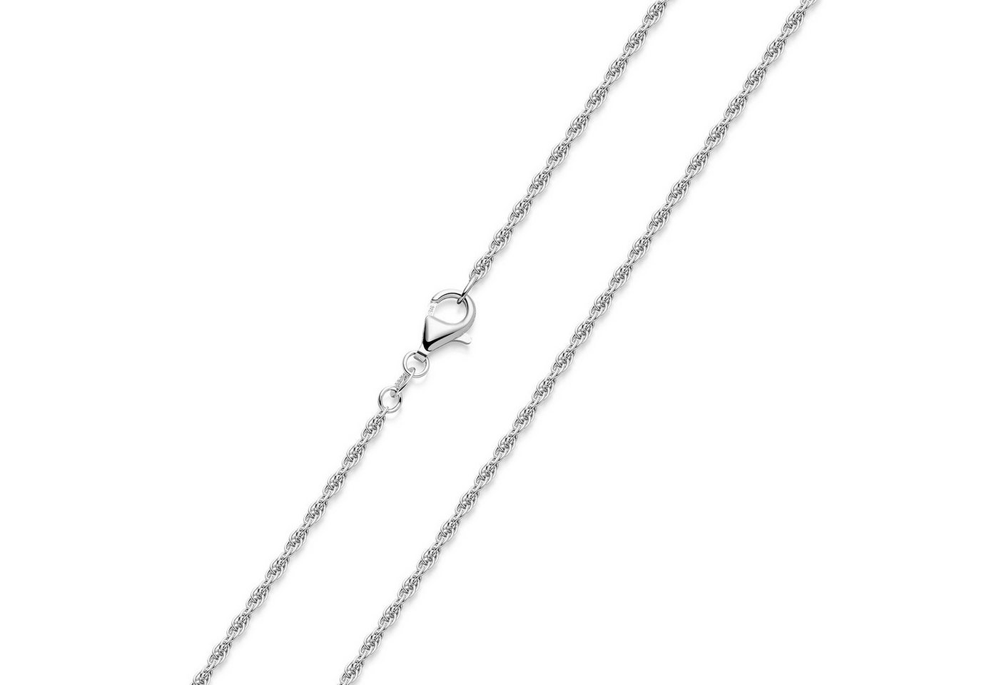 Materia Silberkette Damen Silber Doppel-Ankerkette 2mm 40-80cm K58, 925 Sterling Silber, rhodiniert von Materia