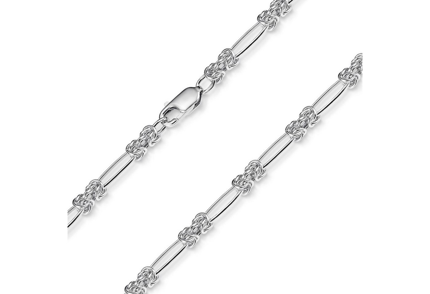 Materia Silberkette Damen Silber Königskette gezogen 3,5mm K82, 925 Sterling Silber, rhodiniert von Materia