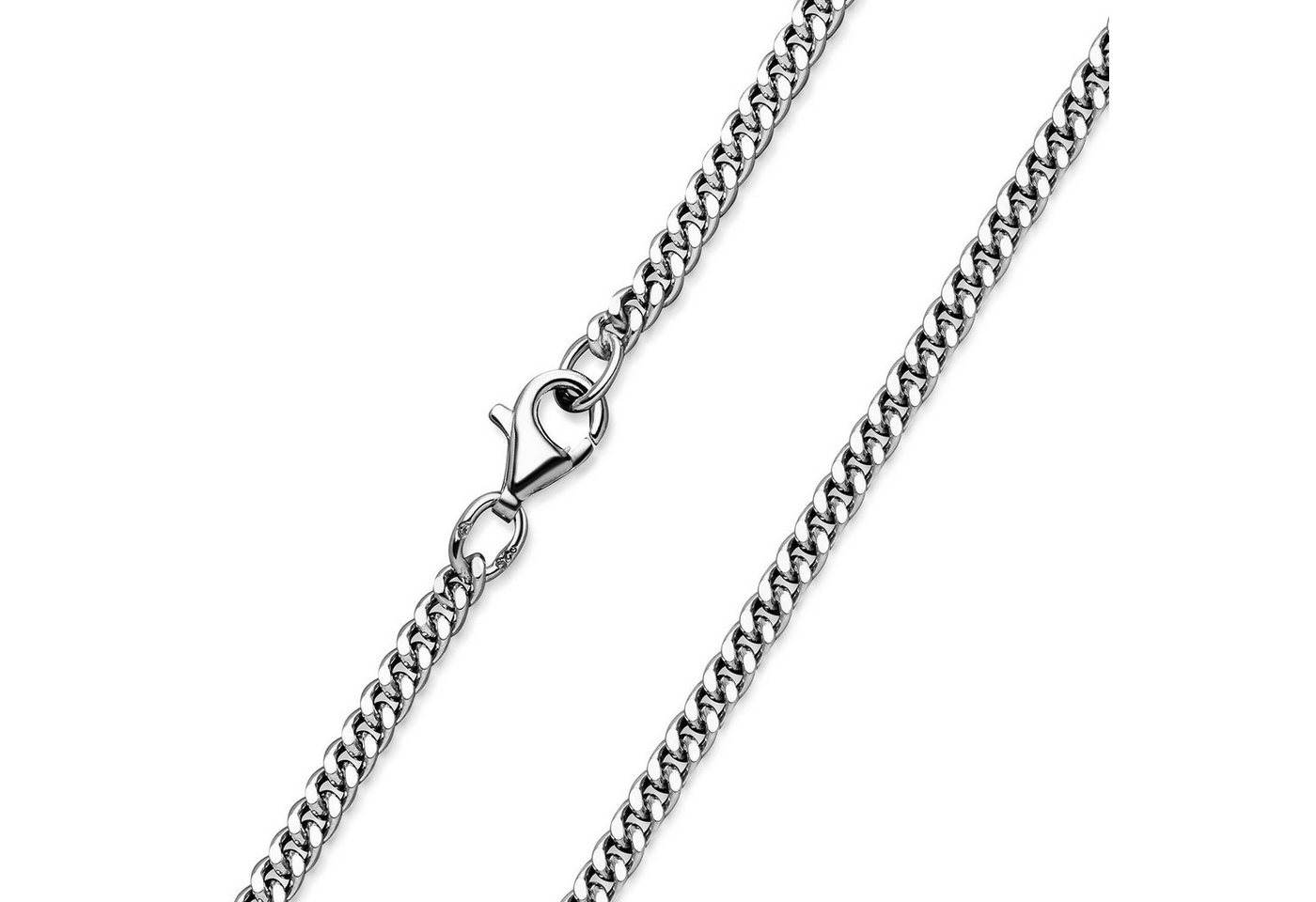 Materia Silberkette Unisex Panzerkette 2,7mm diamantiert 40-80cm K27, 925 Sterling Silber, rhodiniert Materia Silberkette Unisex Panzerkette 2,7mm diamantiert 40-80cm K27, 925 Sterling Silber, rhodiniert von Materia