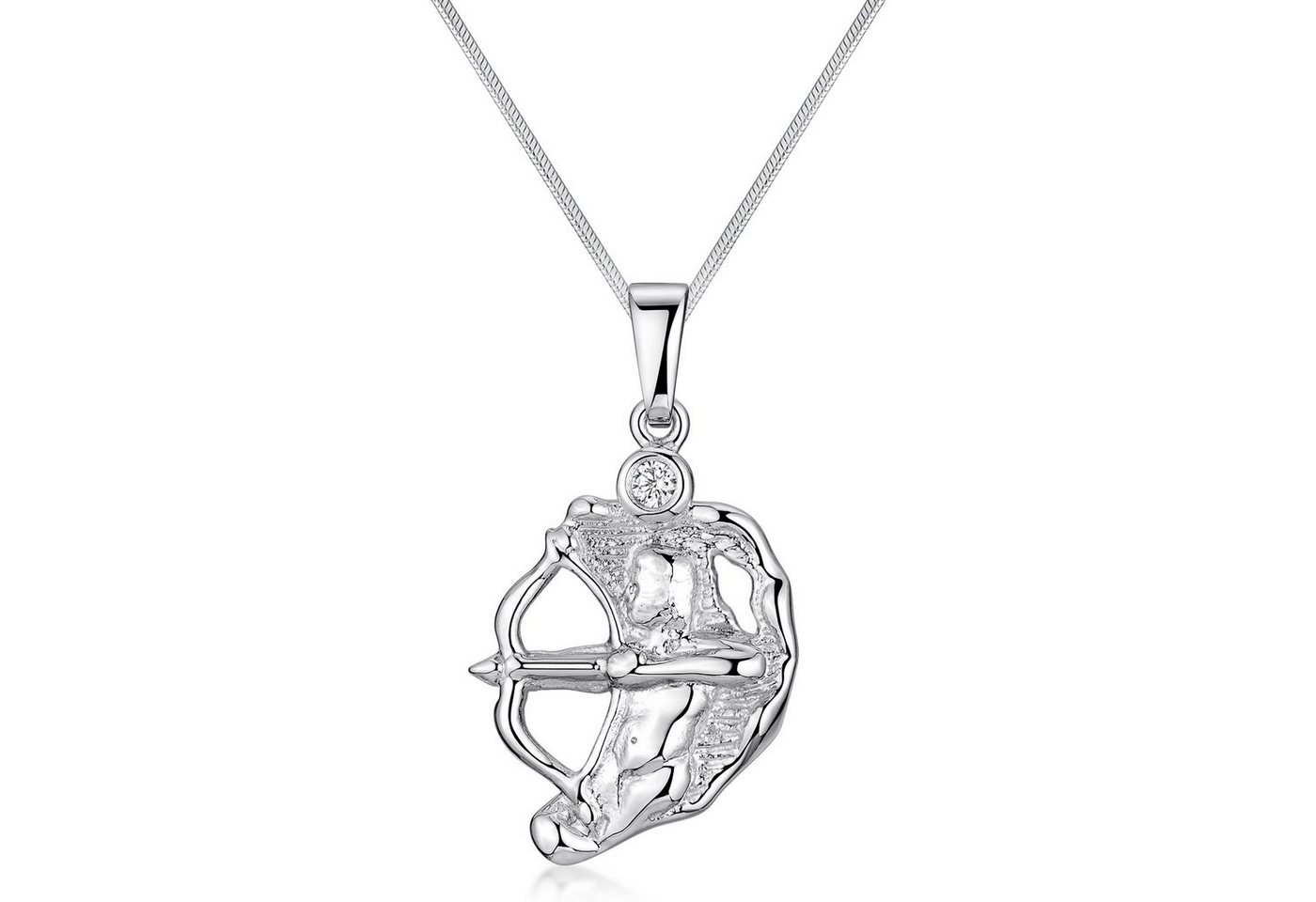 Materia Sternzeichenanhänger Sternzeichen Schütze / Sagittarius Zirkonia KA-464, 925 Sterling Silber, rhodiniert von Materia