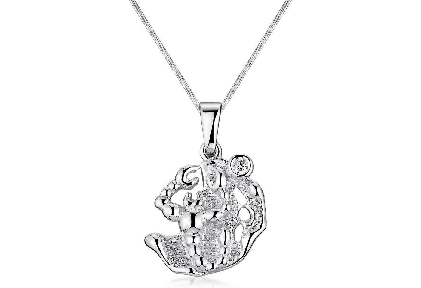 Materia Sternzeichenanhänger Sternzeichen Skorpion / Scorpio Zirkonia KA-465, 925 Sterling Silber, rhodiniert von Materia