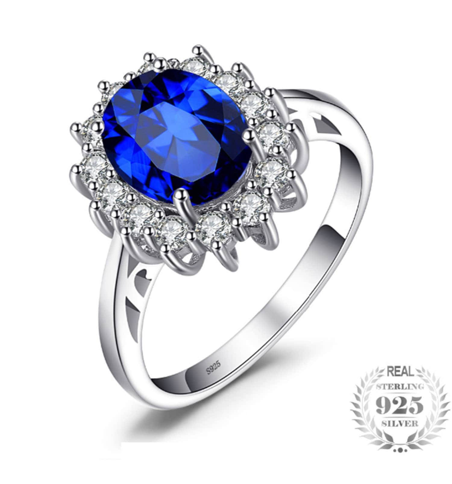 925 Sterling Silber Ring Für Frauen Prinzessin Diana William Kate Mittlerenton 3.2Ct Blau Saphir Verlobung Erstellt 925 Sterling Silber Ring Für Frauen Prinzessin Diana William Kate Mittlerenton 3.2Ct Blau Saphir Verlobung Erstellt von MaterialsByOnlygirl