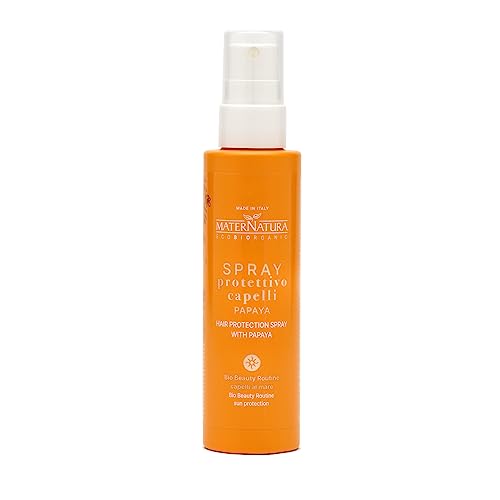 Maternatura, Haarschutzspray mit Papaya und Mango, Milch Spray mit UV-Filtern Thermoschutz für Sonnenhaar, Wind, Salz und Chlor, Beauty Routine Haar am Meer, hergestellt in Italien, 150 ml von Maternatura