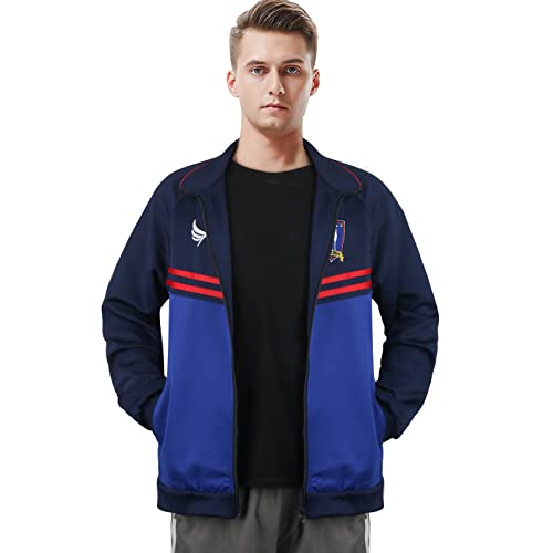 Ted Lasso Jacke Jason Sudeikis Blau Fußball Trainer Ted Leichte Sportbekleidung Erwachsene Größe, Blau, X-Large von Materuis