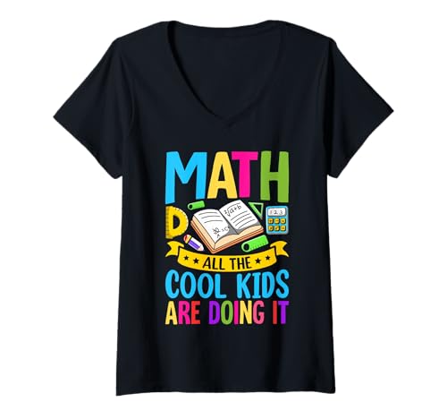 Damen Mathe Alle Kochkinder machen es T-Shirt mit V-Ausschnitt Damen Mathe Alle Kochkinder machen es T-Shirt mit V-Ausschnitt von Math All The Cook Kids Are Doing It Mathematics