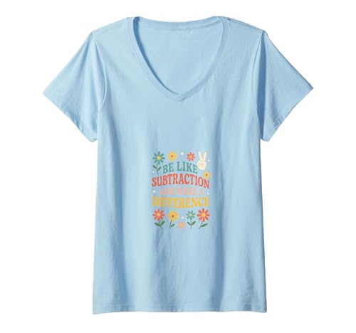 Damen Sei wie Subtraktion und mach einen Unterschied, Mathelehrer Macht Spaß T-Shirt mit V-Ausschnitt Damen Sei wie Subtraktion und mach einen Unterschied, Mathelehrer Macht Spaß T-Shirt mit V-Ausschnitt von Math Class Make a Difference be Like Subtraction