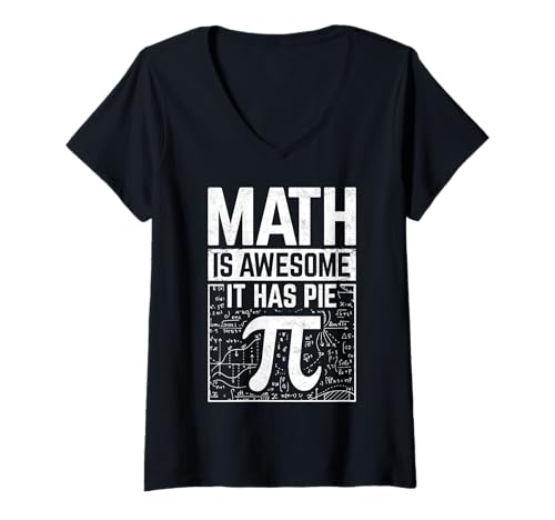 Damen Mathe ist genial, es gibt Kuchen T-Shirt mit V-Ausschnitt Damen Mathe ist genial, es gibt Kuchen T-Shirt mit V-Ausschnitt von Math Is Awesome It Has Pie Funny Equation Gift