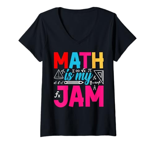 Damen Mathe ist mein Ding T-Shirt mit V-Ausschnitt Damen Mathe ist mein Ding T-Shirt mit V-Ausschnitt von Math Is My Jam Equation Mathematics Gift Cute Fun