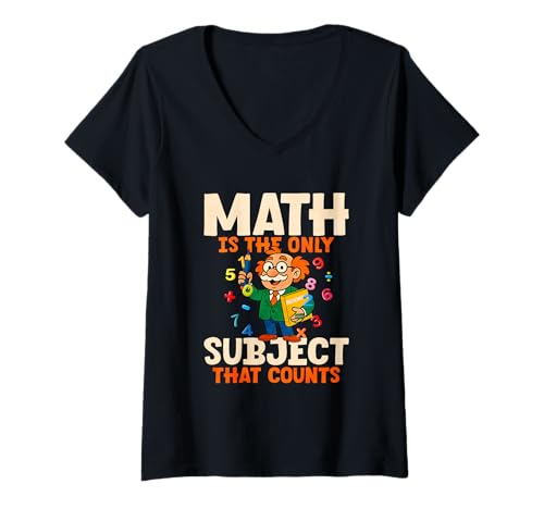 Damen Mathe ist das einzige Fach, das zählt T-Shirt mit V-Ausschnitt Damen Mathe ist das einzige Fach, das zählt T-Shirt mit V-Ausschnitt von Math Mathematics Science
