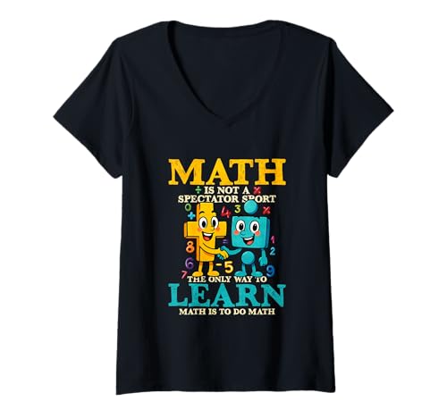 Damen Mathe ist kein Zuschauersport T-Shirt mit V-Ausschnitt Damen Mathe ist kein Zuschauersport T-Shirt mit V-Ausschnitt von Math Mathematics Science
