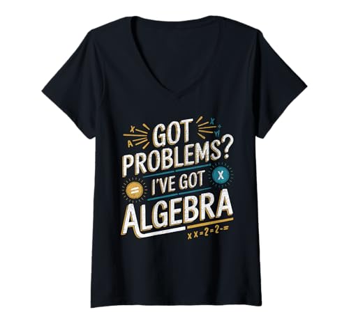 Damen Algebra Lehrer Mathematiker Fach Mathematik Mathematik T-Shirt mit V-Ausschnitt Damen Algebra Lehrer Mathematiker Fach Mathematik Mathematik T-Shirt mit V-Ausschnitt von Math Teacher Mathematics Mathematician Algebra