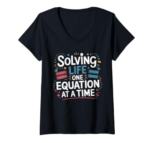 Damen Algebra Lehrer Mathematiker Fach Mathematik Mathematik T-Shirt mit V-Ausschnitt Damen Algebra Lehrer Mathematiker Fach Mathematik Mathematik T-Shirt mit V-Ausschnitt von Math Teacher Mathematics Mathematician Algebra