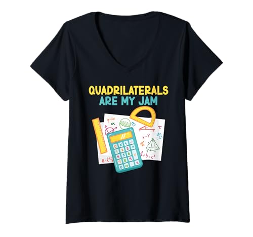 Damen Geometrie Lehrer Mathematiker Fach Mathematik Mathematik T-Shirt mit V-Ausschnitt von Math Teacher Mathematics Mathematician Geometry