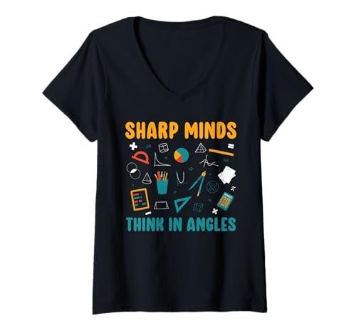 Damen Geometrie Lehrer Mathematiker Fach Mathematik Mathematik T-Shirt mit V-Ausschnitt Damen Geometrie Lehrer Mathematiker Fach Mathematik Mathematik T-Shirt mit V-Ausschnitt von Math Teacher Mathematics Mathematician Geometry