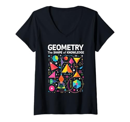 Damen Geometrie Lehrer Mathematiker Fach Mathematik Mathematik T-Shirt mit V-Ausschnitt von Math Teacher Mathematics Mathematician Geometry