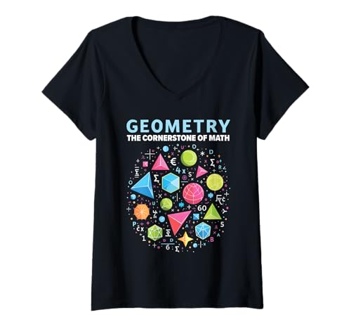 Damen Geometrie Lehrer Mathematiker Fach Mathematik Mathematik T-Shirt mit V-Ausschnitt Damen Geometrie Lehrer Mathematiker Fach Mathematik Mathematik T-Shirt mit V-Ausschnitt von Math Teacher Mathematics Mathematician Geometry