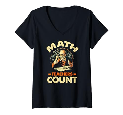 Damen MATH TEACHERS COUNT T-Shirt mit V-Ausschnitt Damen MATH TEACHERS COUNT T-Shirt mit V-Ausschnitt von Math Teachers Count Hand Teacher Educator Sharp
