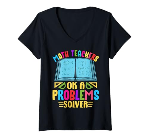 Damen Mathematiklehrer Ok Ein Problemlöser T-Shirt mit V-Ausschnitt Damen Mathematiklehrer Ok Ein Problemlöser T-Shirt mit V-Ausschnitt von Math Teachers Ok A Problem Solver Mathematics Gift
