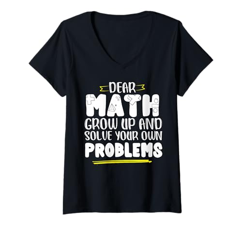 Damen Mathematik Spruch Math Grow and Solve Problems by Yourself T-Shirt mit V-Ausschnitt Damen Mathematik Spruch Math Grow and Solve Problems by Yourself T-Shirt mit V-Ausschnitt von Math gift idea mathematics teacher