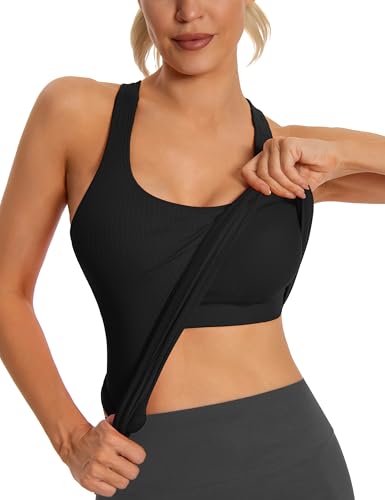 MathCat Nahtloses Workout-Tanktop für Damen mit integriertem BH, gepolsterter Racerback, athletisches Yoga-Camisole, Schwarz, Klein MathCat Nahtloses Workout-Tanktop für Damen mit integriertem BH, gepolsterter Racerback, athletisches Yoga-Camisole, Schwarz, Klein von MathCat