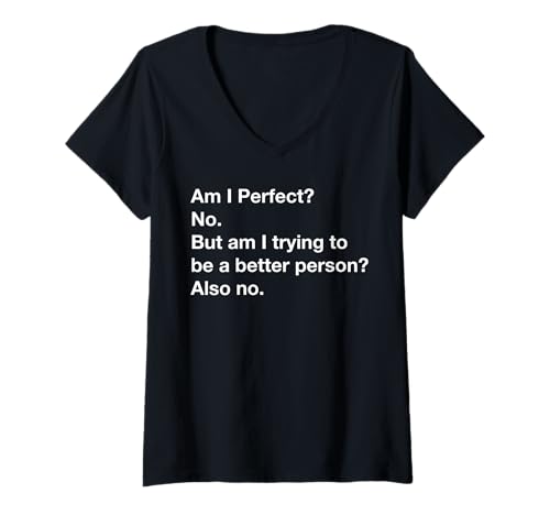 Damen Lustiger Nerd Bin ich ein guter Mensch, aber versuche ich besser zu werden Bk T-Shirt mit V-Ausschnitt Damen Lustiger Nerd Bin ich ein guter Mensch, aber versuche ich besser zu werden Bk T-Shirt mit V-Ausschnitt von MathWare