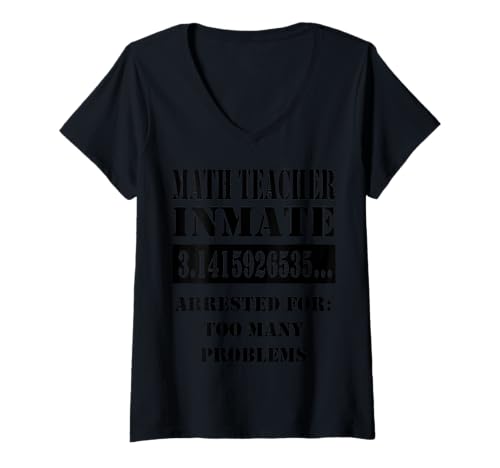 Damen Lustiger nerdiger Mathematiklehrer, Häftling Pi Day, zu viele Probleme T-Shirt mit V-Ausschnitt Damen Lustiger nerdiger Mathematiklehrer, Häftling Pi Day, zu viele Probleme T-Shirt mit V-Ausschnitt von MathWare