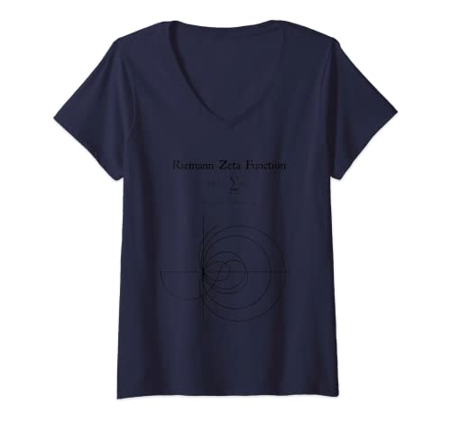 Damen Nerdy Riemann Zeta Funktion Graph Physik Mathematik Lehrer Geek T-Shirt mit V-Ausschnitt Damen Nerdy Riemann Zeta Funktion Graph Physik Mathematik Lehrer Geek T-Shirt mit V-Ausschnitt von MathWare