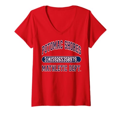 Damen Potomac Shores Mathletic Department für Pi-Mathematiklehrer, Blau T-Shirt mit V-Ausschnitt Damen Potomac Shores Mathletic Department für Pi-Mathematiklehrer, Blau T-Shirt mit V-Ausschnitt von MathWare
