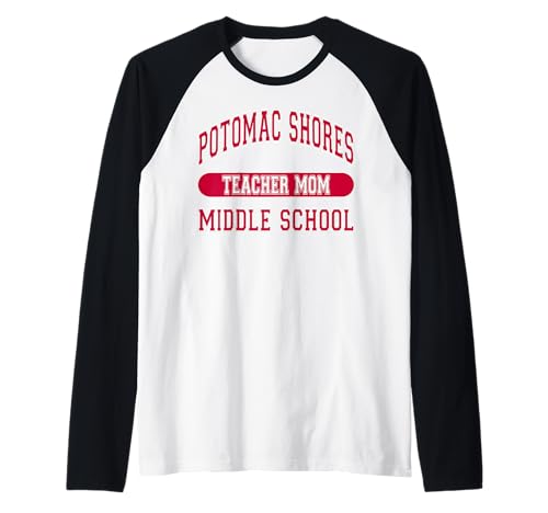 Lustiges Potomac Shores Mittelschule Lehrer Mama Rot Raglan von MathWare