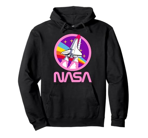 Offiziell NASA Rosa Regenbogenrakete Geschenk des Mädchens Pullover Hoodie von MathWare