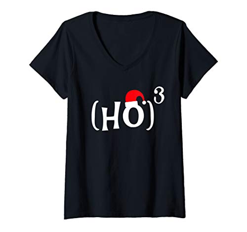 Damen Mathe Lehrer Weihnachten Ho Ho Ho Lustiges Mathe Weihnachten T-Shirt mit V-Ausschnitt von Mathe Lehrer Geschenke Für Weihnachten